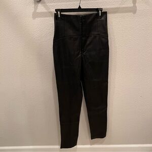 ZARA Black Faux High Waisted Trouser Pants